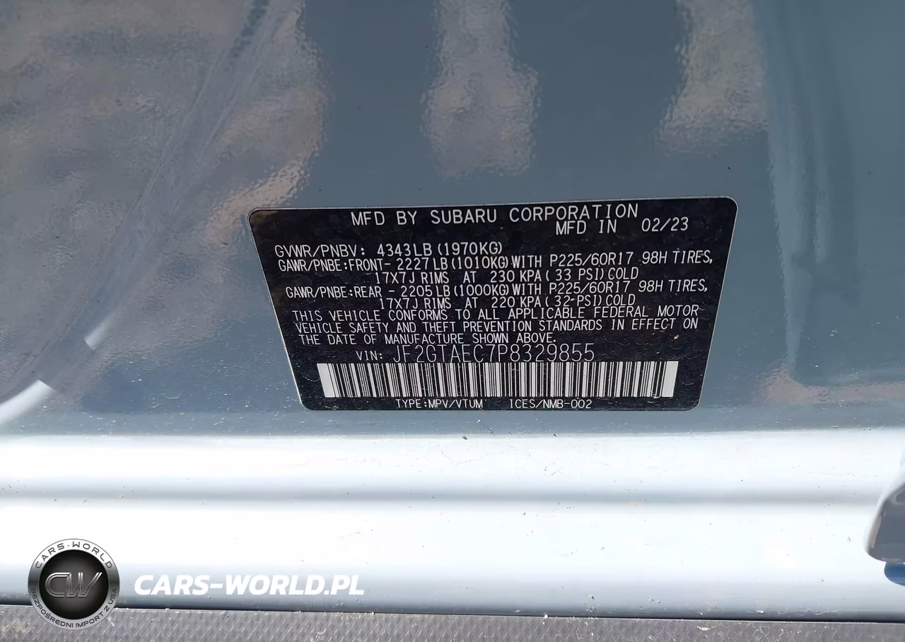 2023 Subaru Crosstrek Premium VIN:JF2GTAEC7P8329855 - 9