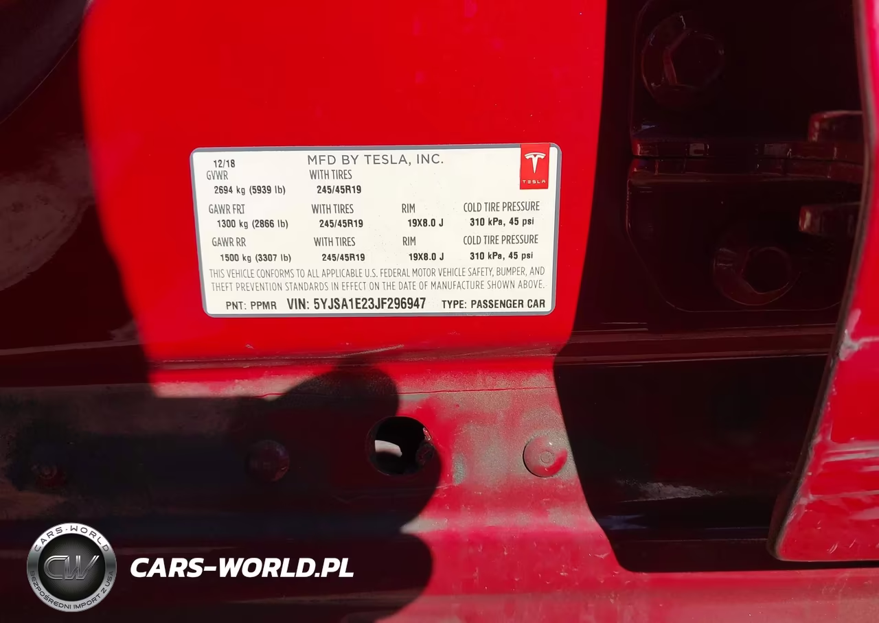 2018 Tesla Model S 100D-75D-P100D VIN:5YJSA1E23JF296947 - 9