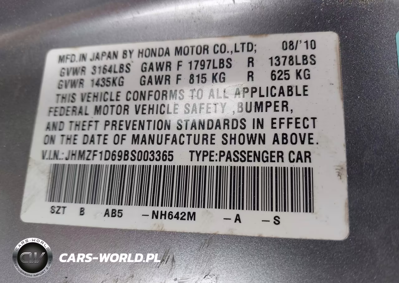 2011 Honda Cr-Z Ex VIN:JHMZF1D69BS003365 - 9