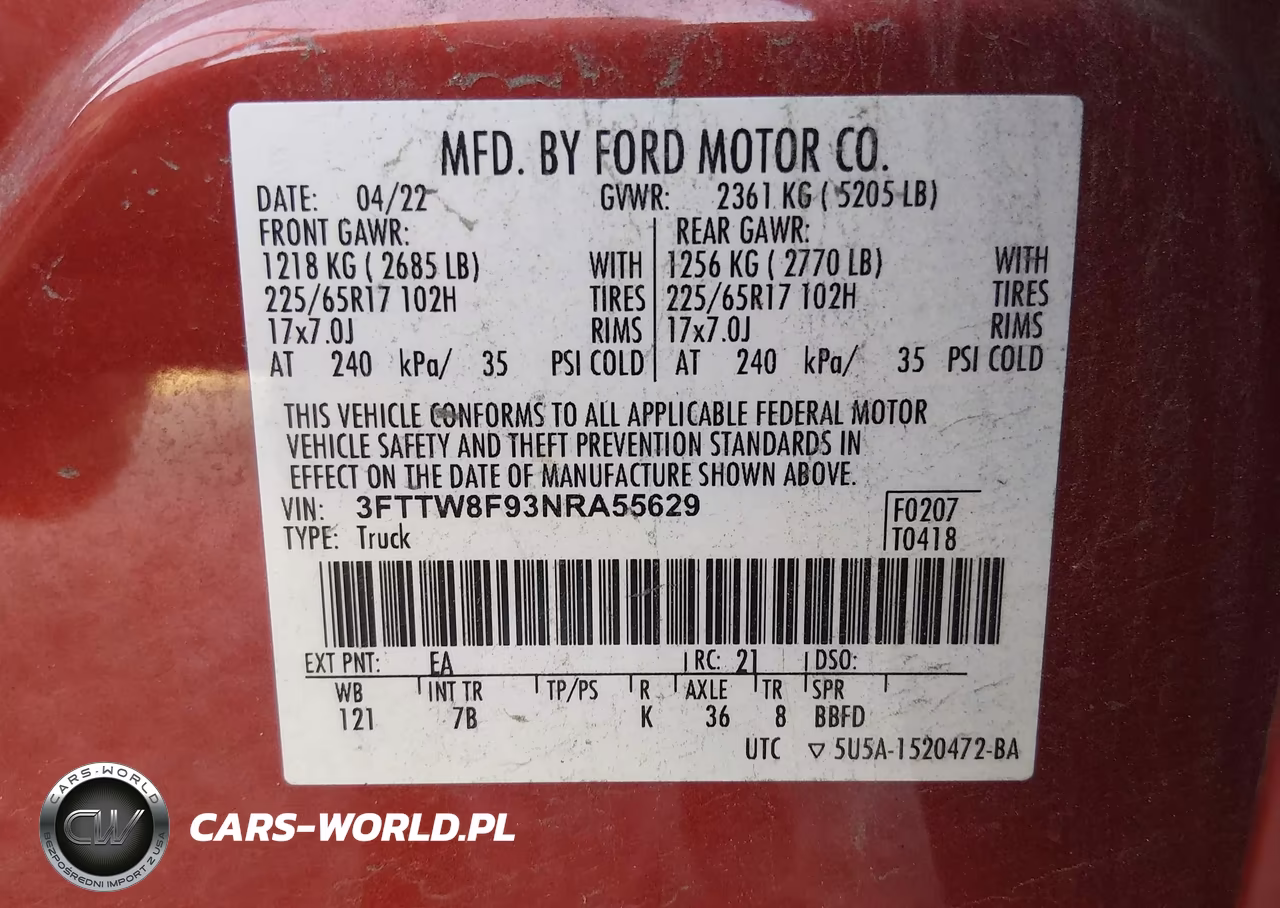 2022 Ford Maverick Xlt VIN:3FTTW8F93NRA55629 - 9