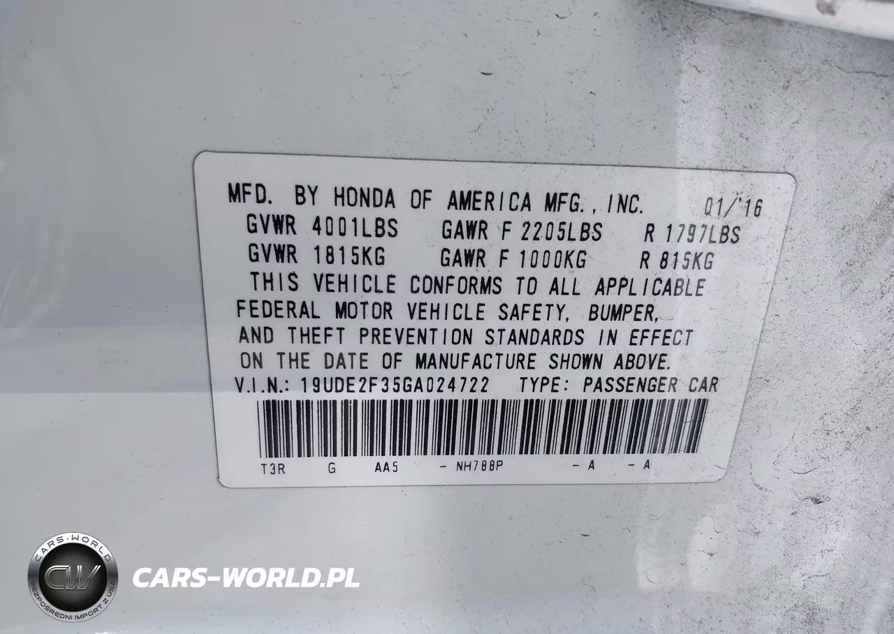 2016 Acura Ilx 2.4L-Acurawatch Plus Package VIN:19UDE2F35GA024722 - 9