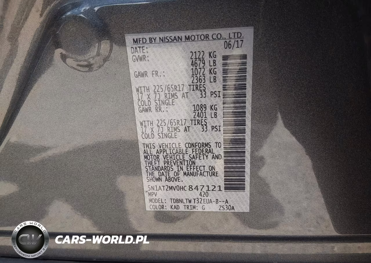2017 Nissan Rogue Sv VIN:5N1AT2MV0HC847121 - 9