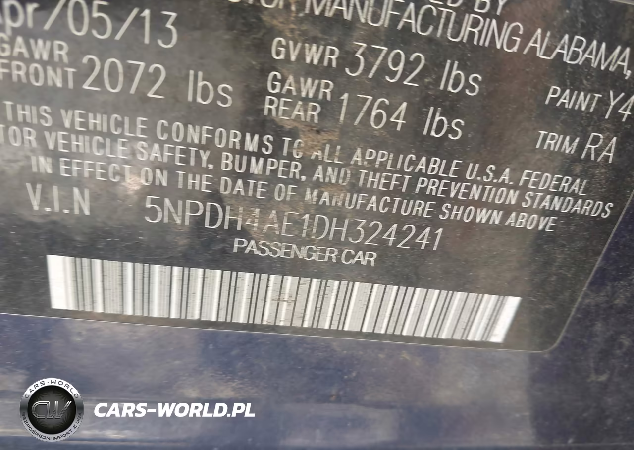 2013 Hyundai Elantra Gls VIN:5NPDH4AE1DH324241 - 9