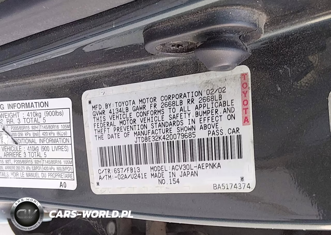 2002 Toyota Camry Le VIN:JTDBE32K420079685 - 9