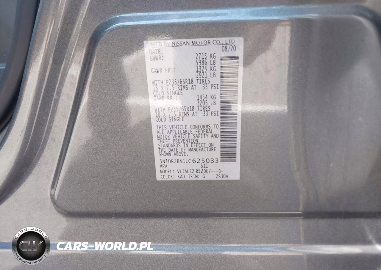 2020 Nissan Pathfinder Sv 2Wd VIN:5N1DR2BN1LC625033 - 9