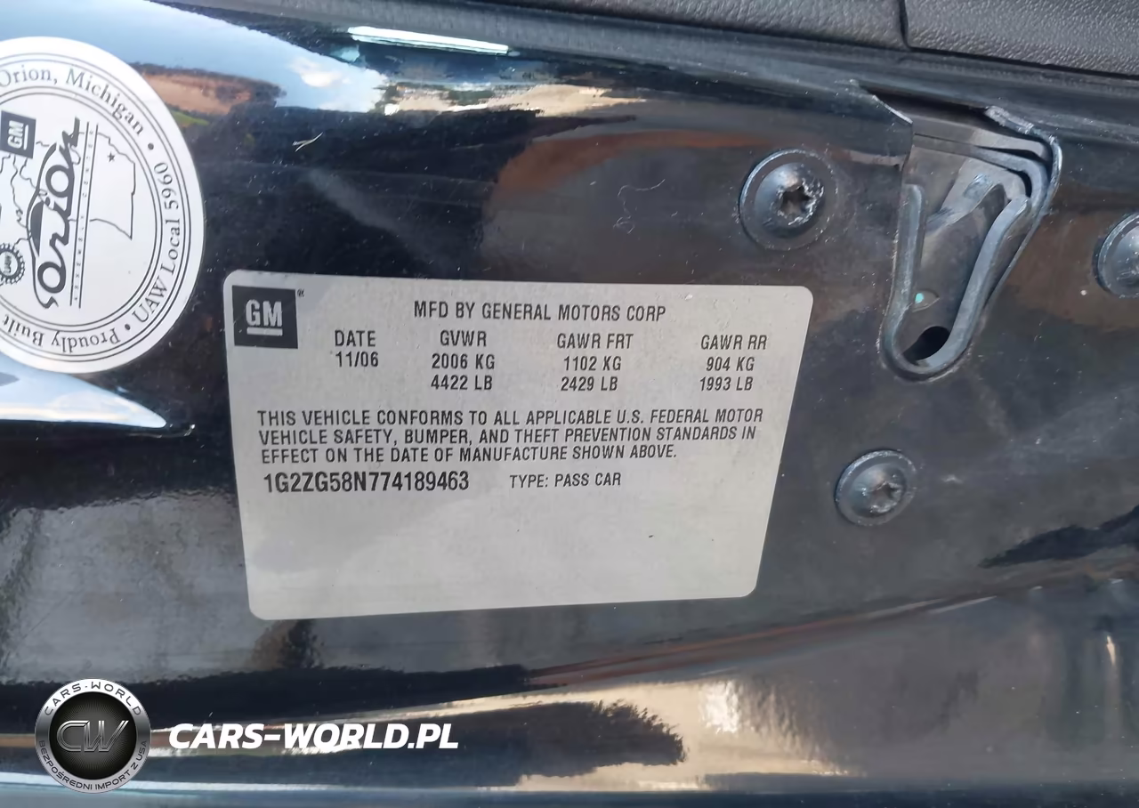 2007 Pontiac G6 VIN:1G2ZG58N774189463 - 9