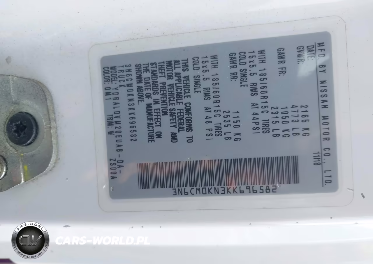 2019 Nissan Nv200 S VIN:3N6CM0KN3KK696582 - 9