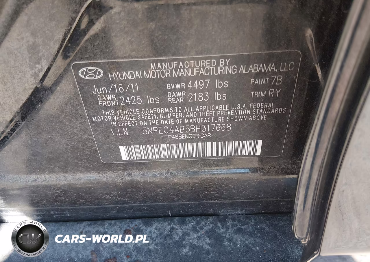 2011 Hyundai Sonata Se 2.0T VIN:5NPEC4AB5BH317668 - 9