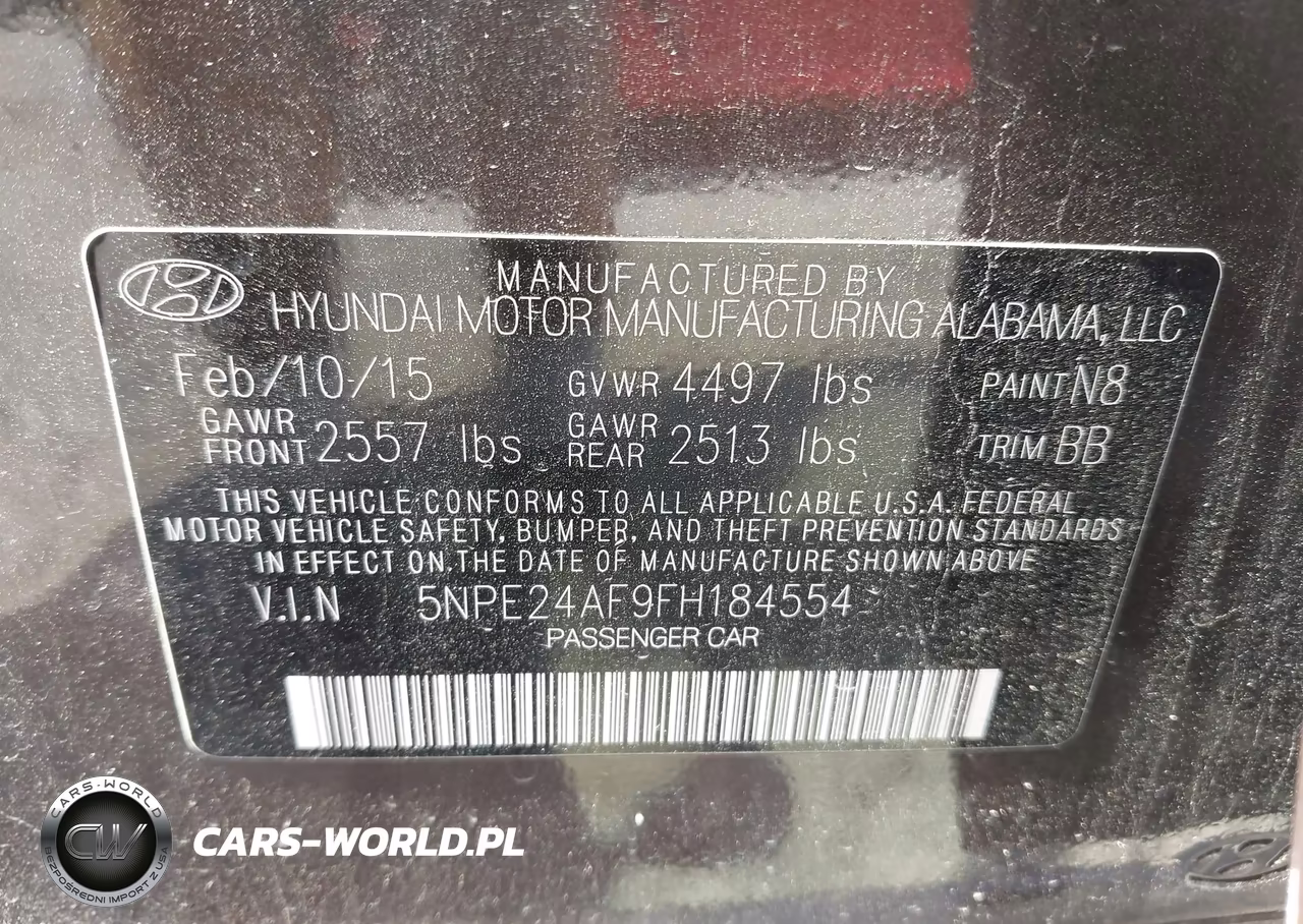 2015 Hyundai Sonata Se VIN:5NPE24AF9FH184554 - 9