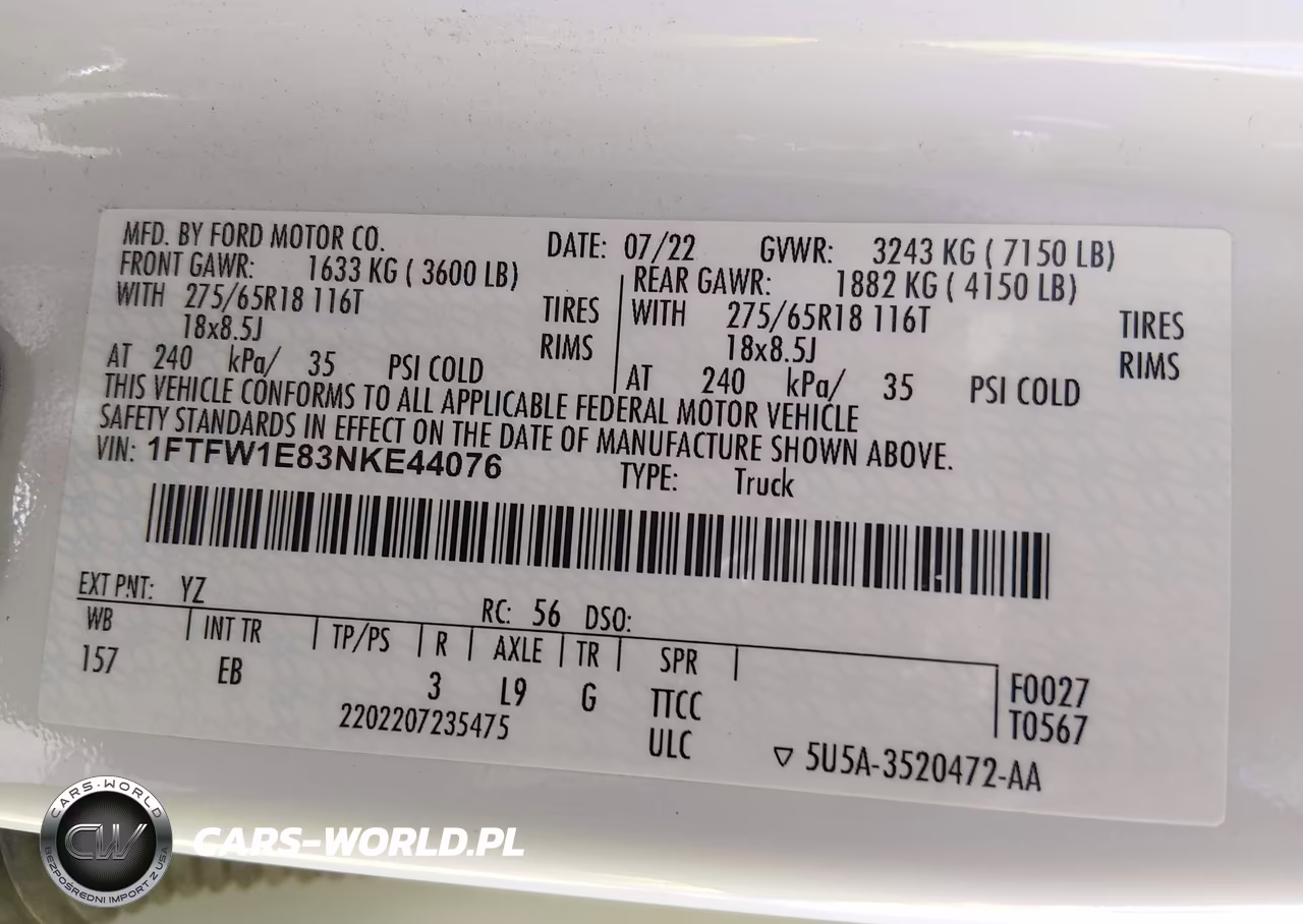 2022 Ford F-150 Lariat VIN:1FTFW1E83NKE44076 - 9
