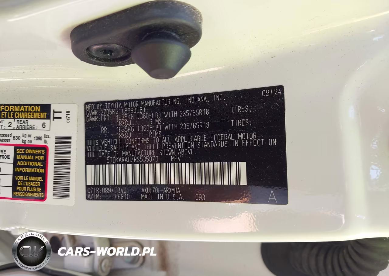 2024 Toyota Highlander Hybrid Xle VIN:5TDKARAH7RS535870 - 9
