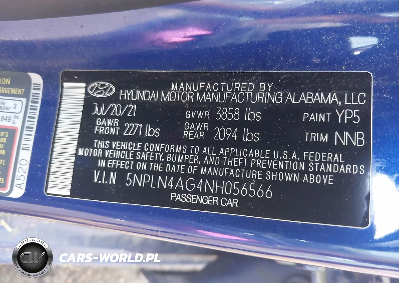 2022 Hyundai Elantra Sel VIN:5NPLN4AG4NH056566 - 9