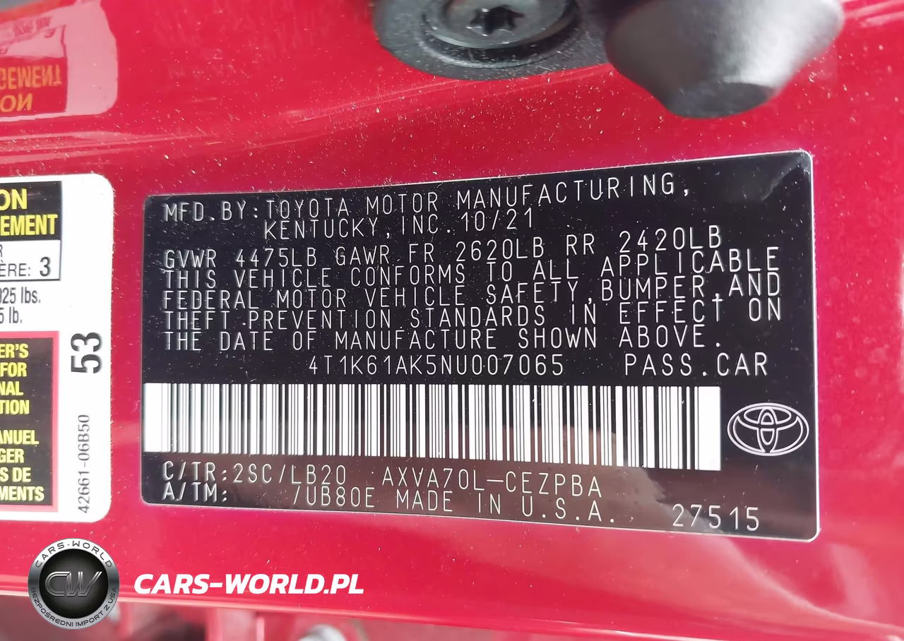 2022 Toyota Camry Xse VIN:4T1K61AK5NU007065 - 9