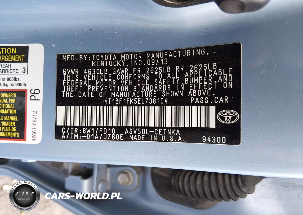 2014 Toyota Camry Le VIN:4T1BF1FK5EU738104 - 9