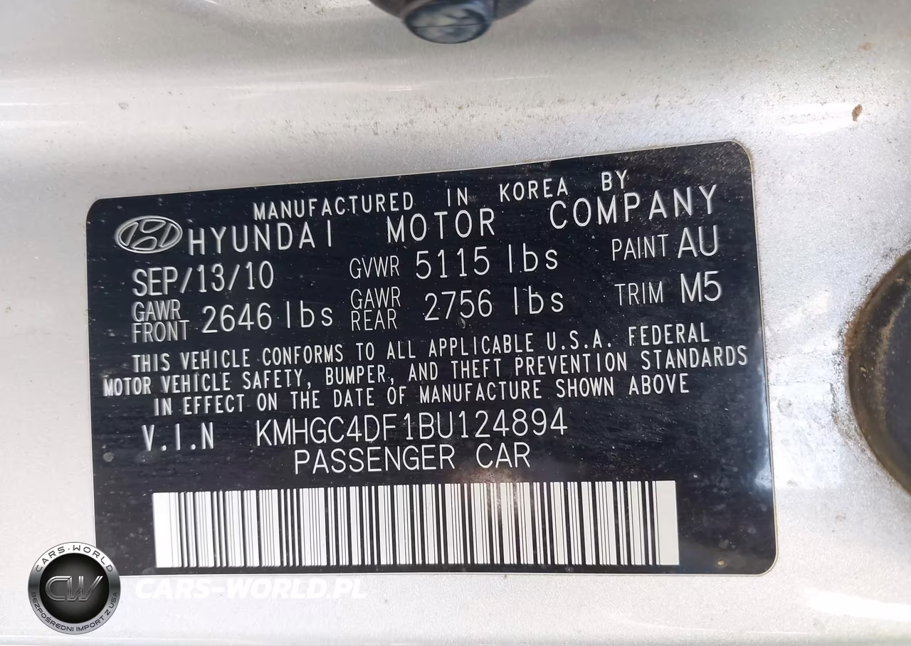 2011 Hyundai Genesis 4.6 VIN:KMHGC4DF1BU124894 - 9