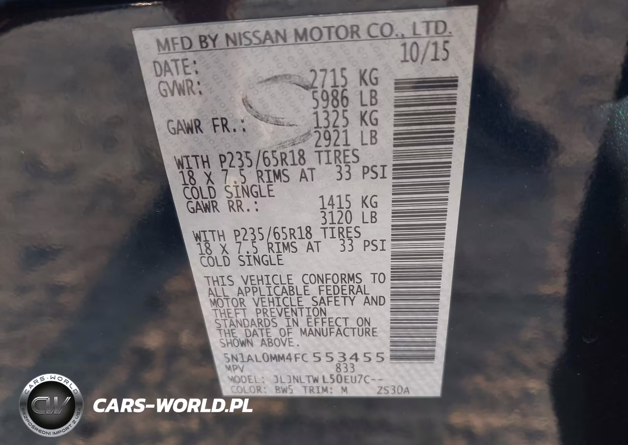 2015 Infiniti Qx60 VIN:5N1AL0MM4FC553455 - 9