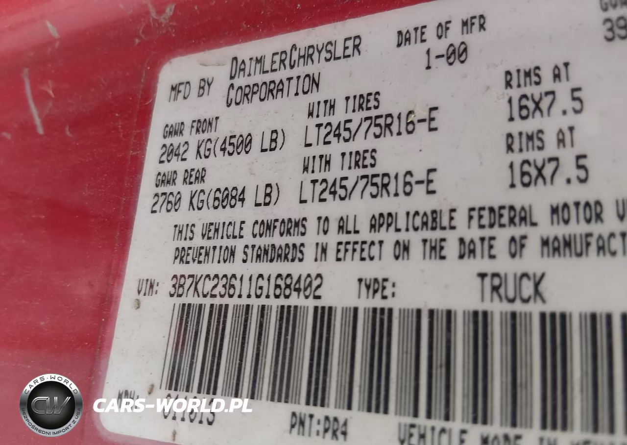 2001 Dodge Ram 2500 St VIN:3B7KC23611G168402 - 9