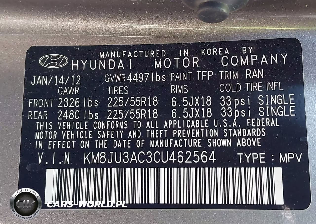 2012 Hyundai Tucson Limited VIN:KM8JU3AC3CU462564 - 9
