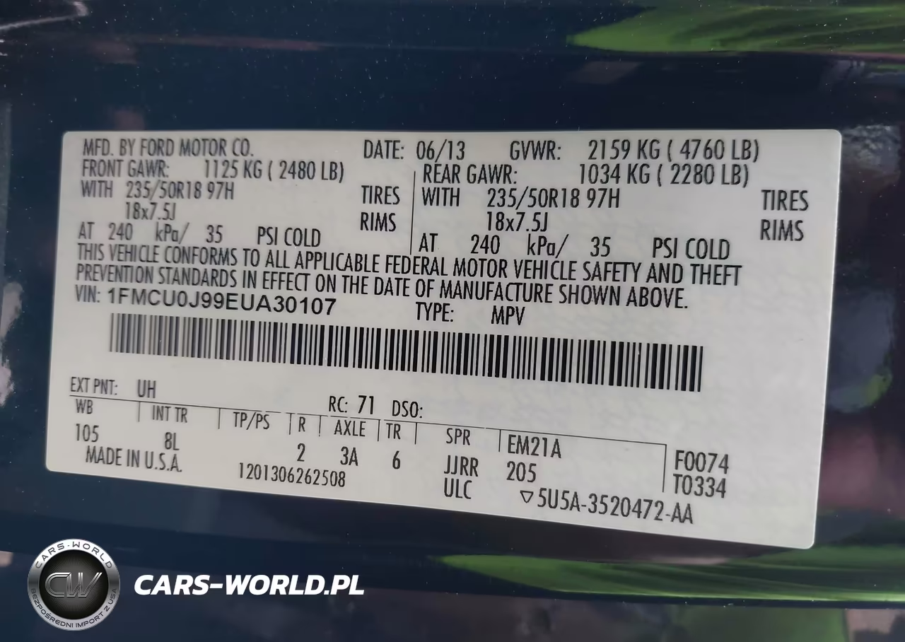 2014 Ford Escape Titanium VIN:1FMCU0J99EUA30107 - 9