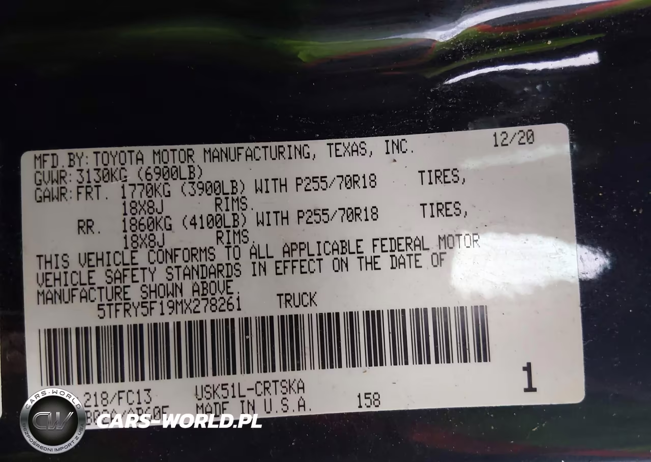 2021 Toyota Tundra Sr5 VIN:5TFRY5F19MX278261 - 9