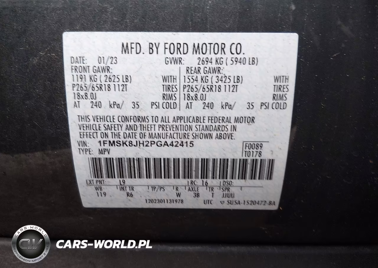 2023 Ford Explorer Timberline VIN:1FMSK8JH2PGA42415 - 9