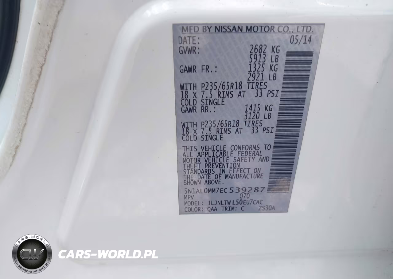 2014 Infiniti Qx60 VIN:5N1AL0MM7EC539287 - 9