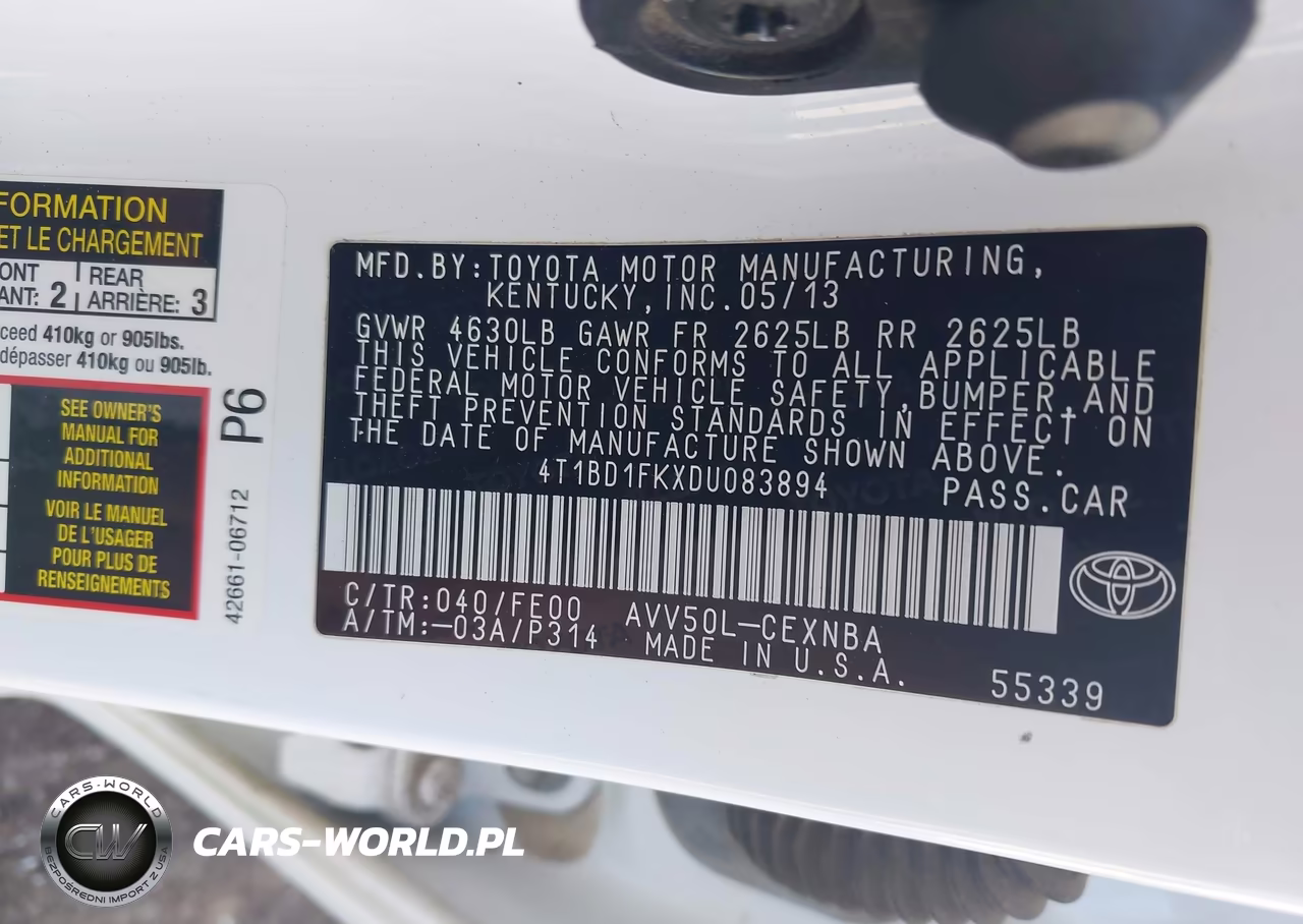 2013 Toyota Camry Hybrid Le VIN:4T1BD1FKXDU083894 - 9