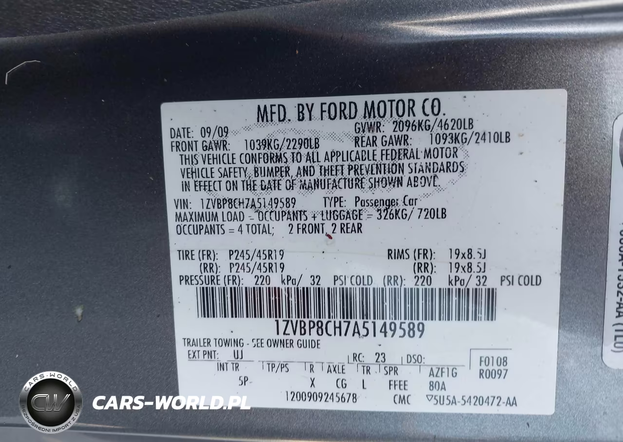 2010 Ford Mustang Gt-Gt Premium VIN:1ZVBP8CH7A5149589 - 9