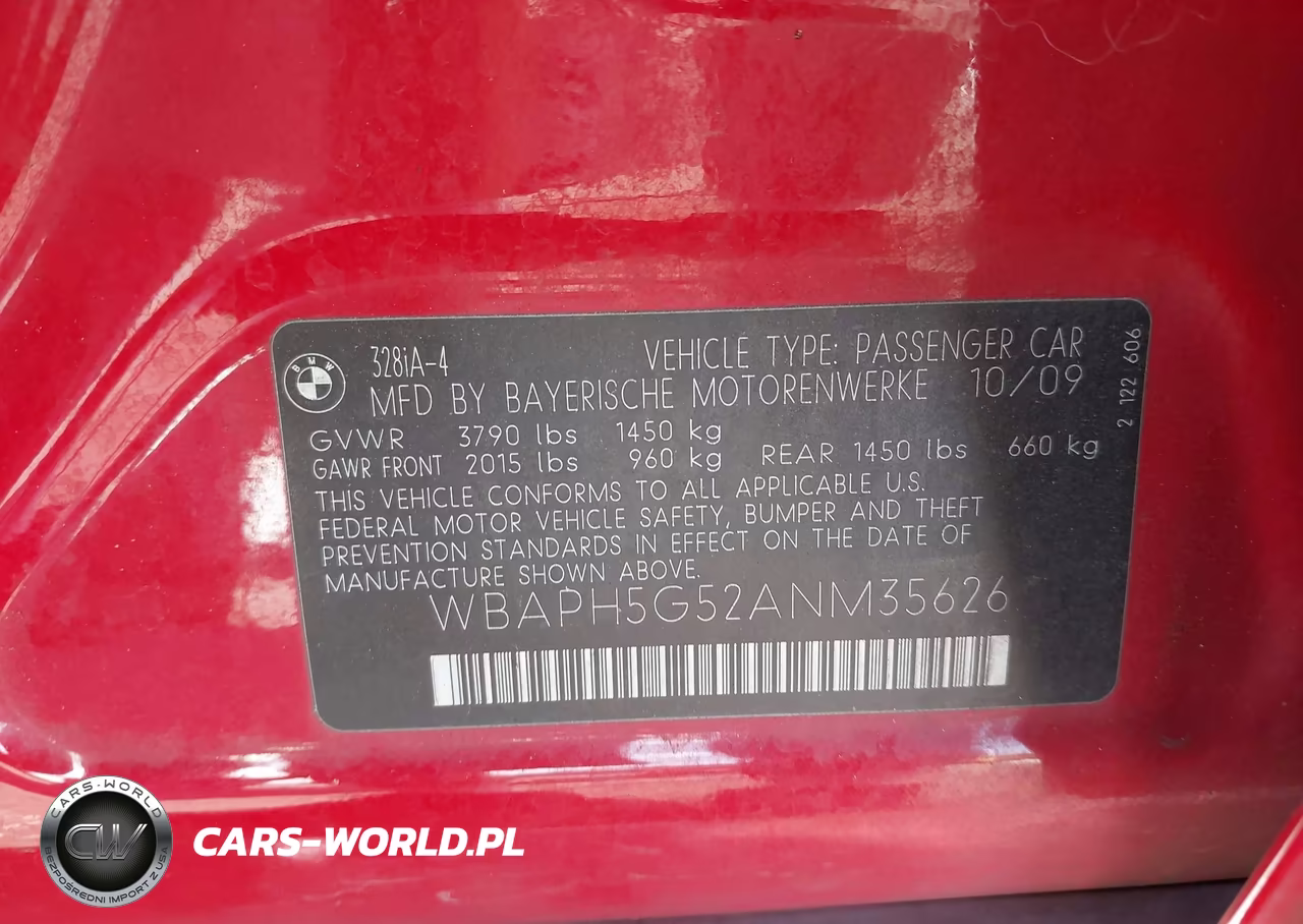 2010 BMW 328I VIN:WBAPH5G52ANM35626 - 9