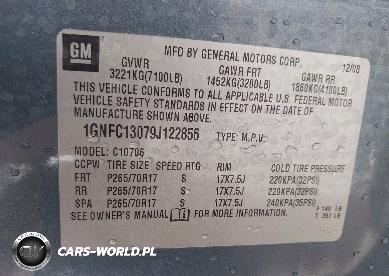 2009 Chevrolet Tahoe Ls VIN:1GNFC13079J122856 - 9