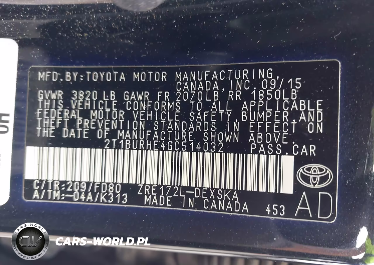 2016 Toyota Corolla S Plus VIN:2T1BURHE4GC514032 - 9