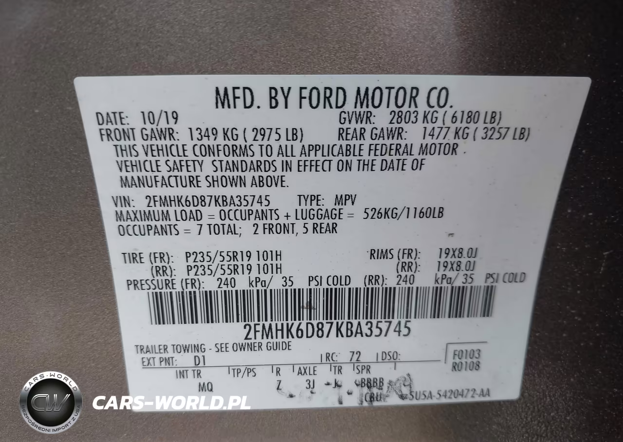 2019 Ford Flex Limited VIN:2FMHK6D87KBA35745 - 9