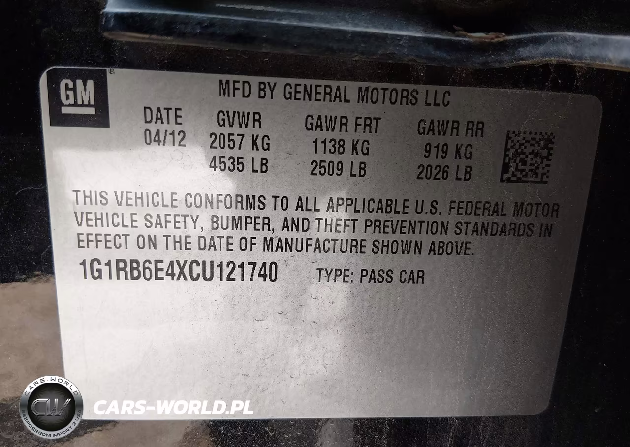 2012 Chevrolet Volt VIN:1G1RB6E4XCU121740 - 9