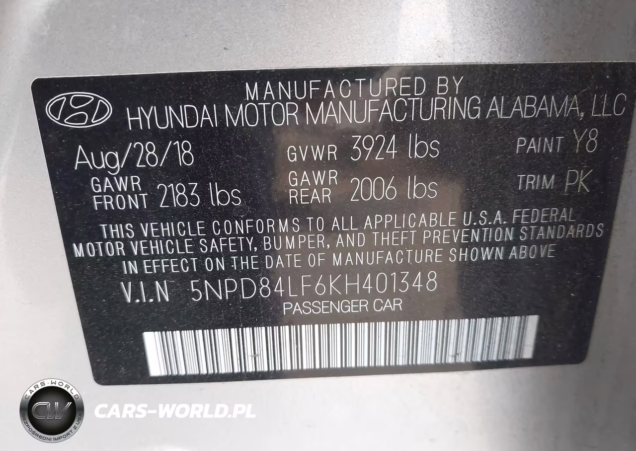 2019 Hyundai Elantra Limited VIN:5NPD84LF6KH401348 - 9