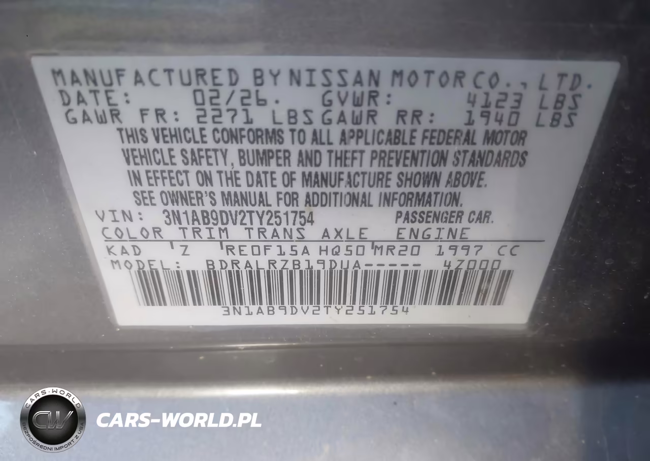 2026 Nissan Sentra Sr VIN:3N1AB9DV2TY251754 - 9