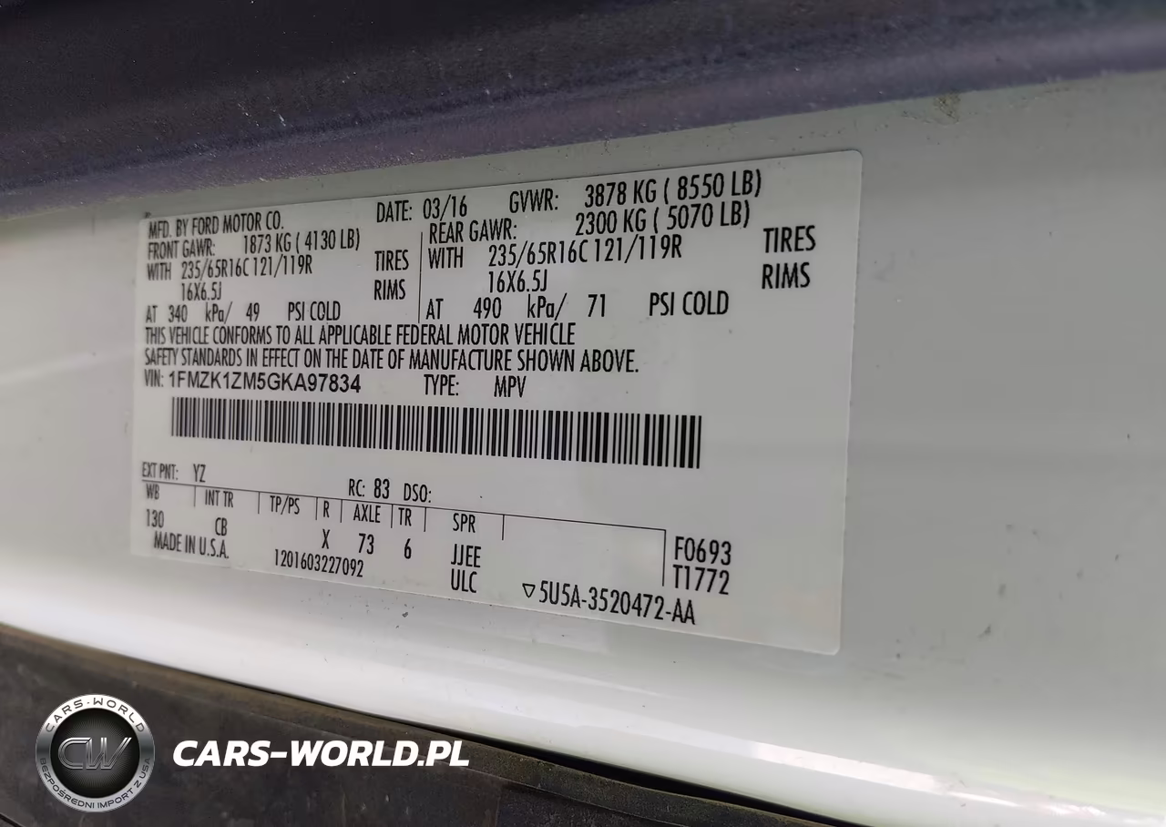 2016 Ford Transit-150 Xl VIN:1FMZK1ZM5GKA97834 - 9