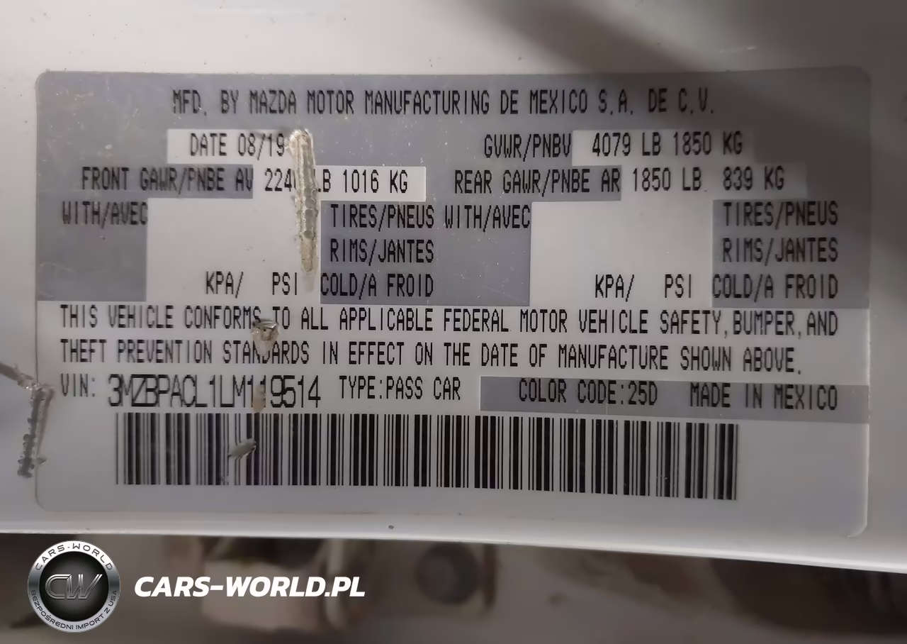 2020 Mazda Mazda3 Select Package VIN:3MZBPACL1LM119514 - 9