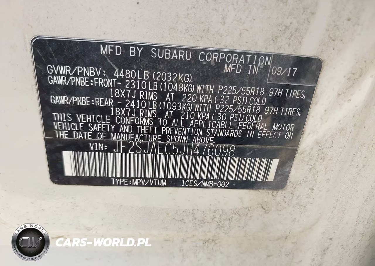 2018 Subaru Forester 2.5I Premium VIN:JF2SJAEC5JH476098 - 9