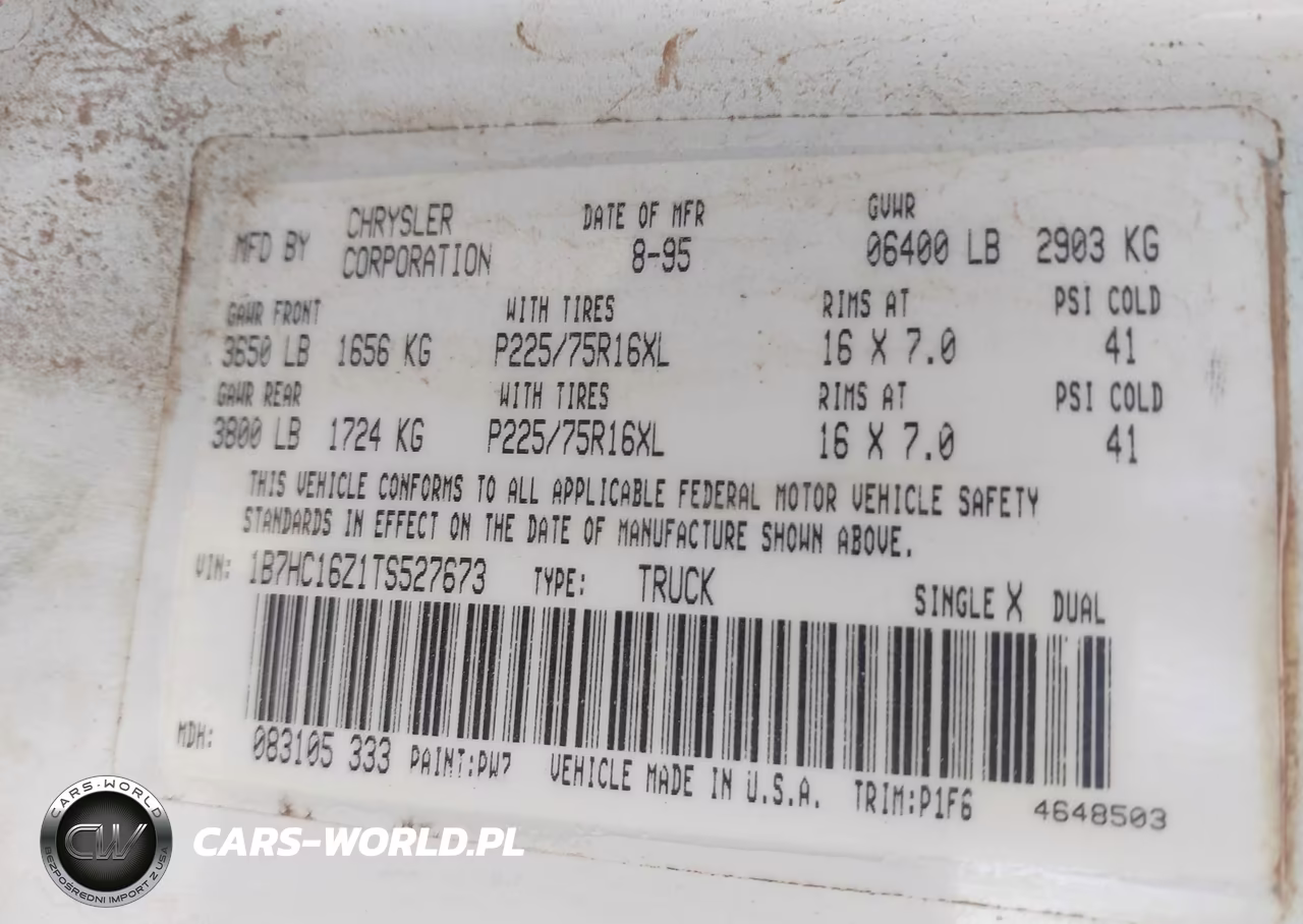 1996 Dodge Ram 1500 VIN:1B7HC16Z1TS527673 - 9