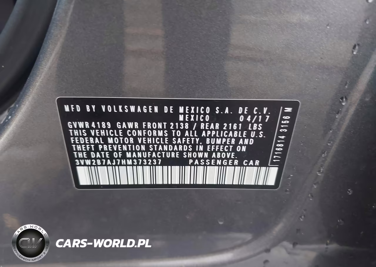 2017 Volkswagen Jetta 1.4T S VIN:3VW2B7AJ7HM373237 - 9