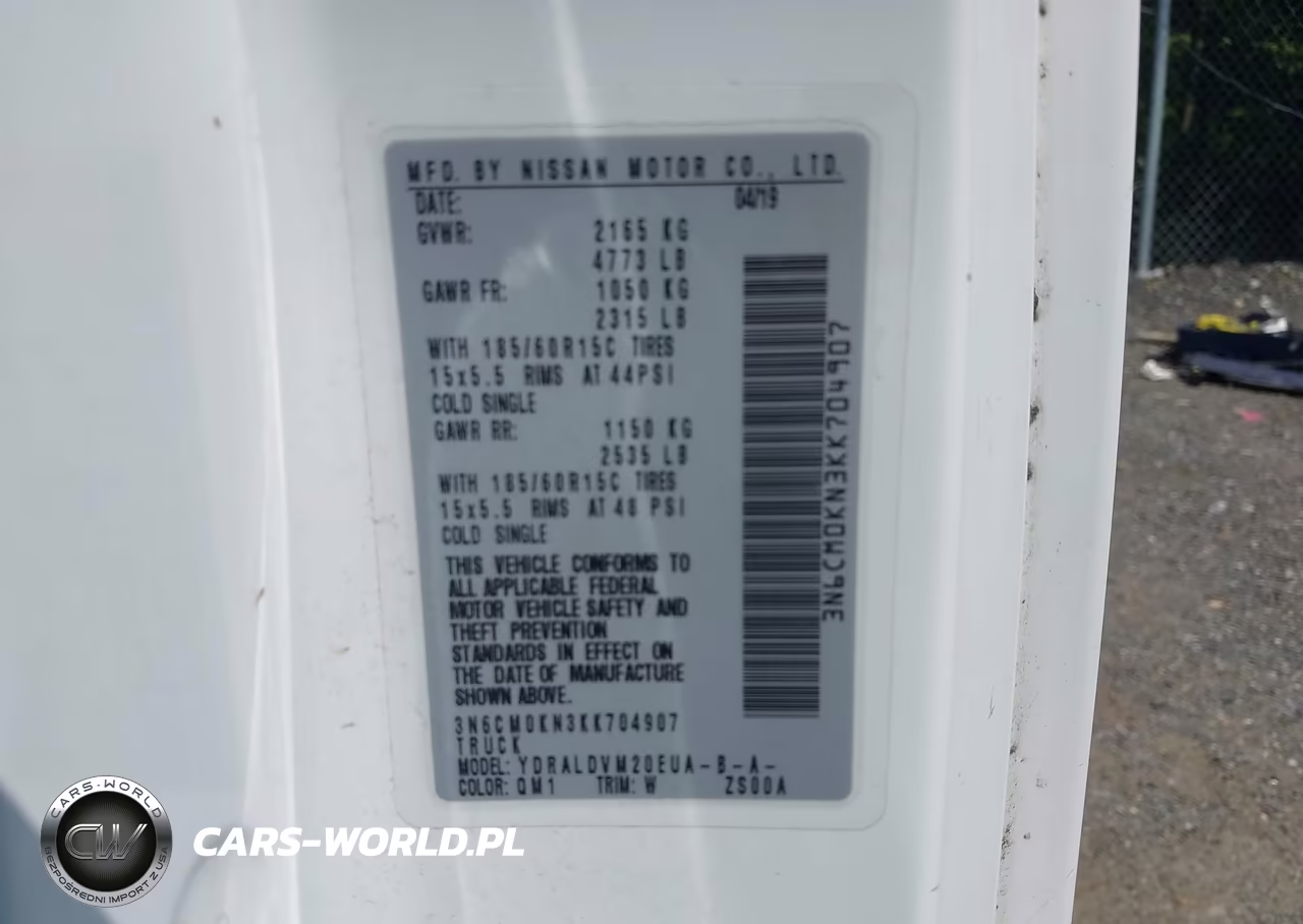 2019 Nissan Nv200 S VIN:3N6CM0KN3KK704907 - 9