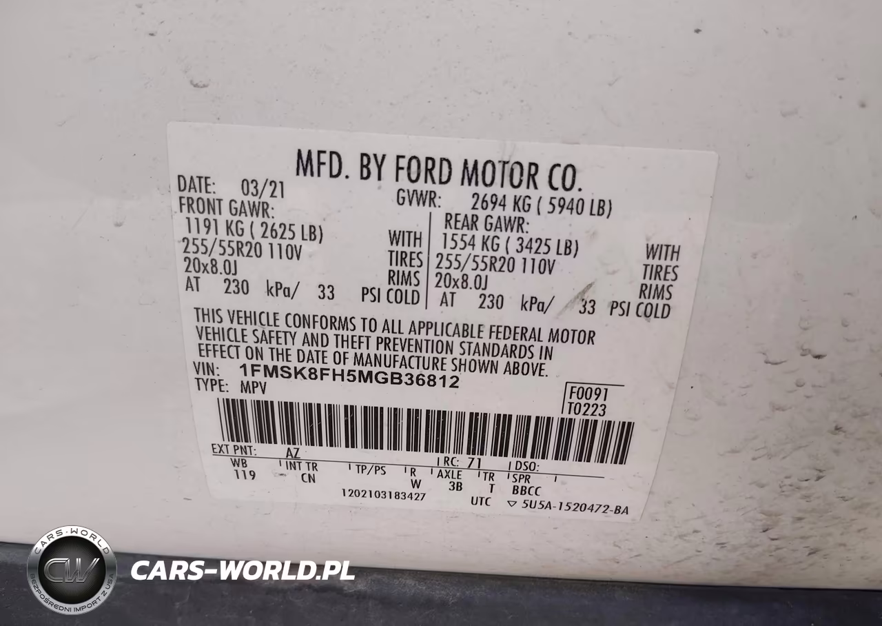 2021 Ford Explorer Limited VIN:1FMSK8FH5MGB36812 - 9