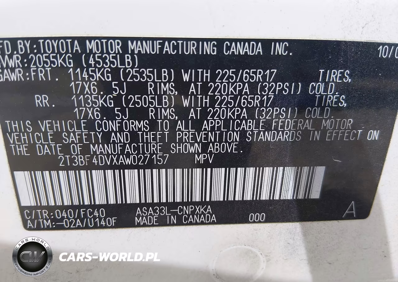 2010 Toyota Rav4 VIN:2T3BF4DVXAW027157 - 9