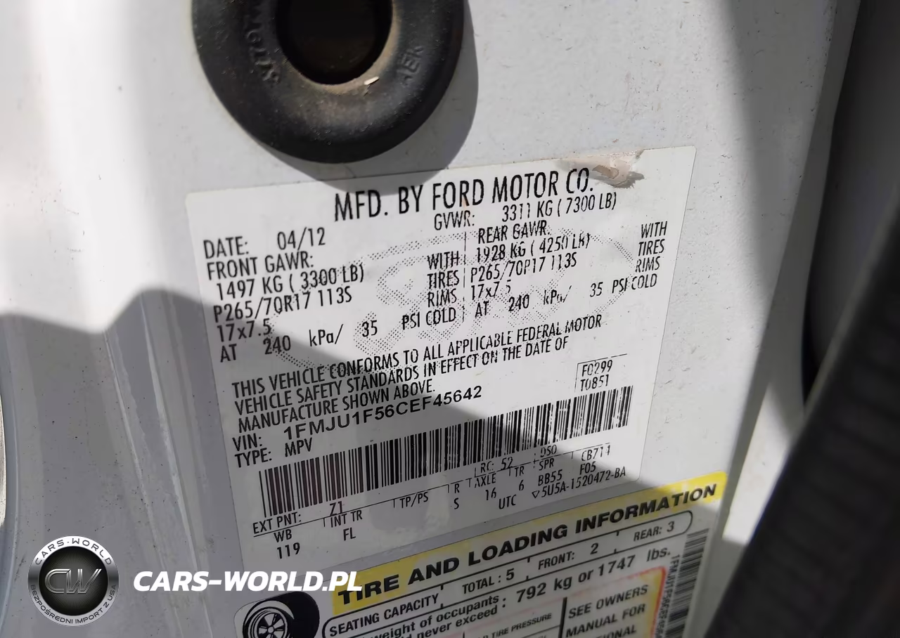 2012 Ford Expedition Xl VIN:1FMJU1F56CEF45642 - 9