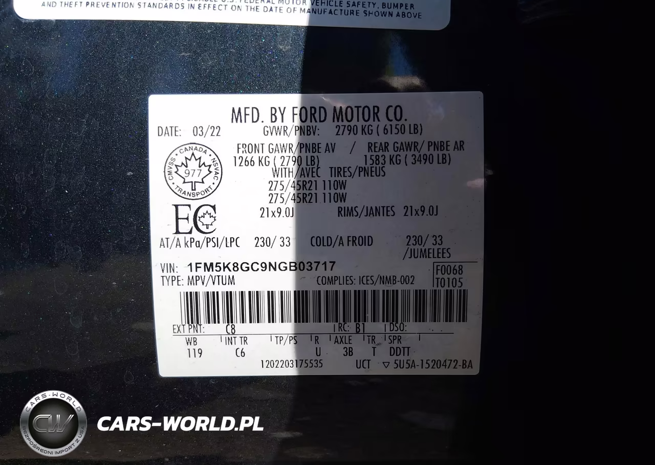 2022 Ford Explorer St VIN:1FM5K8GC9NGB03717 - 9