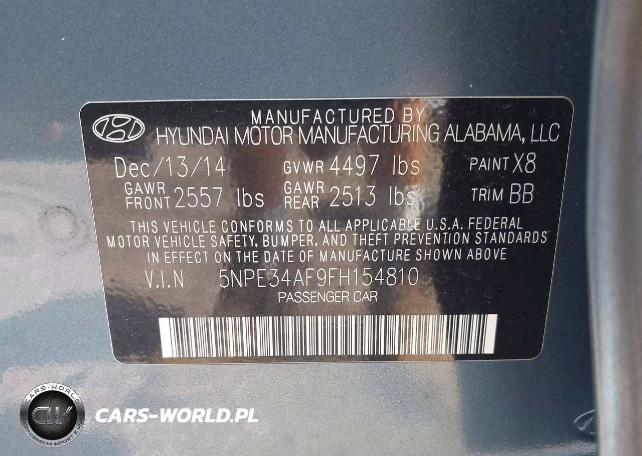 2015 Hyundai Sonata Sport VIN:5NPE34AF9FH154810 - 9