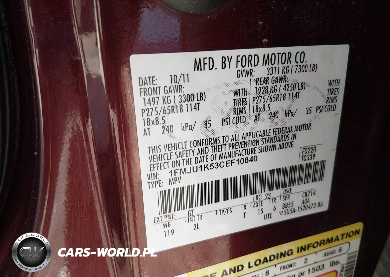 2012 Ford Expedition Limited VIN:1FMJU1K53CEF10840 - 9
