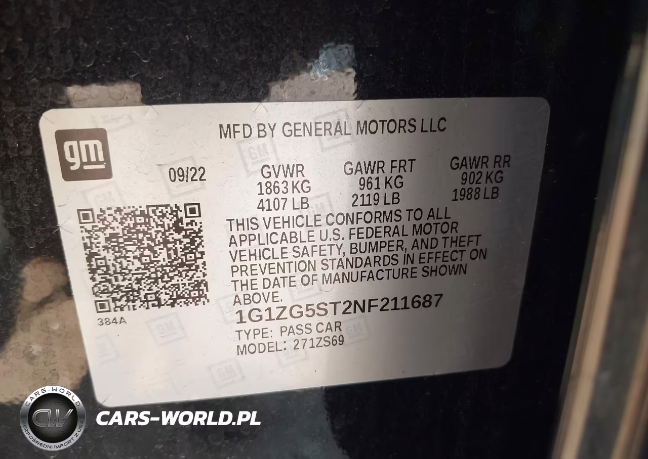 2022 Chevrolet Malibu Fwd Rs VIN:1G1ZG5ST2NF211687 - 9