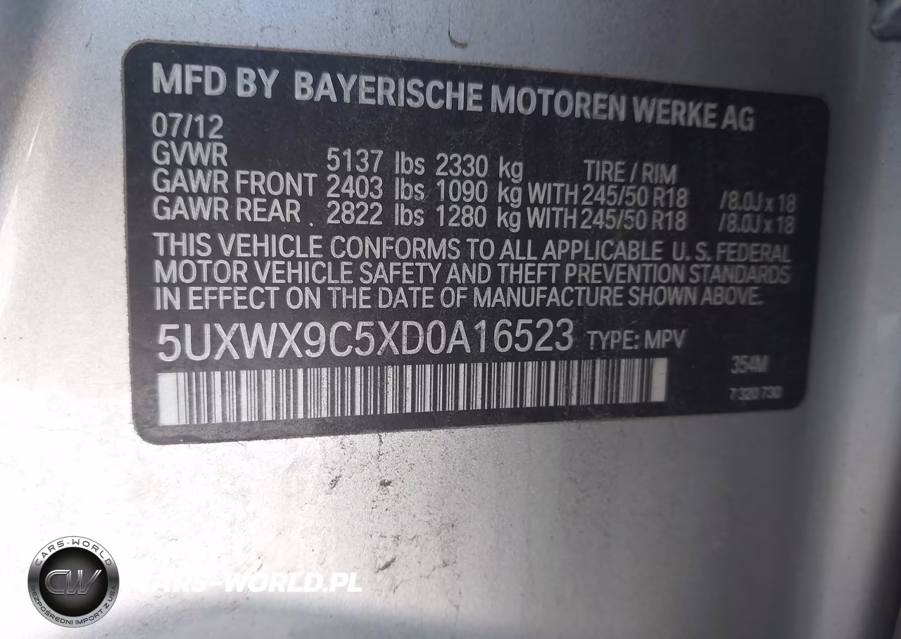 2013 BMW X3 xDrive28I VIN:5UXWX9C5XD0A16523 - 9