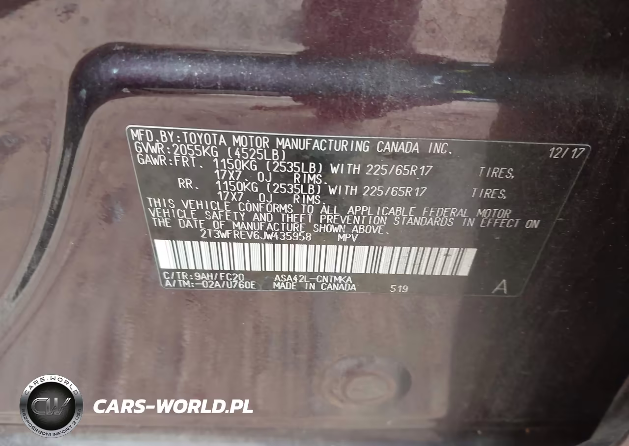 2018 Toyota Rav4 Xle VIN:2T3WFREV6JW435958 - 9